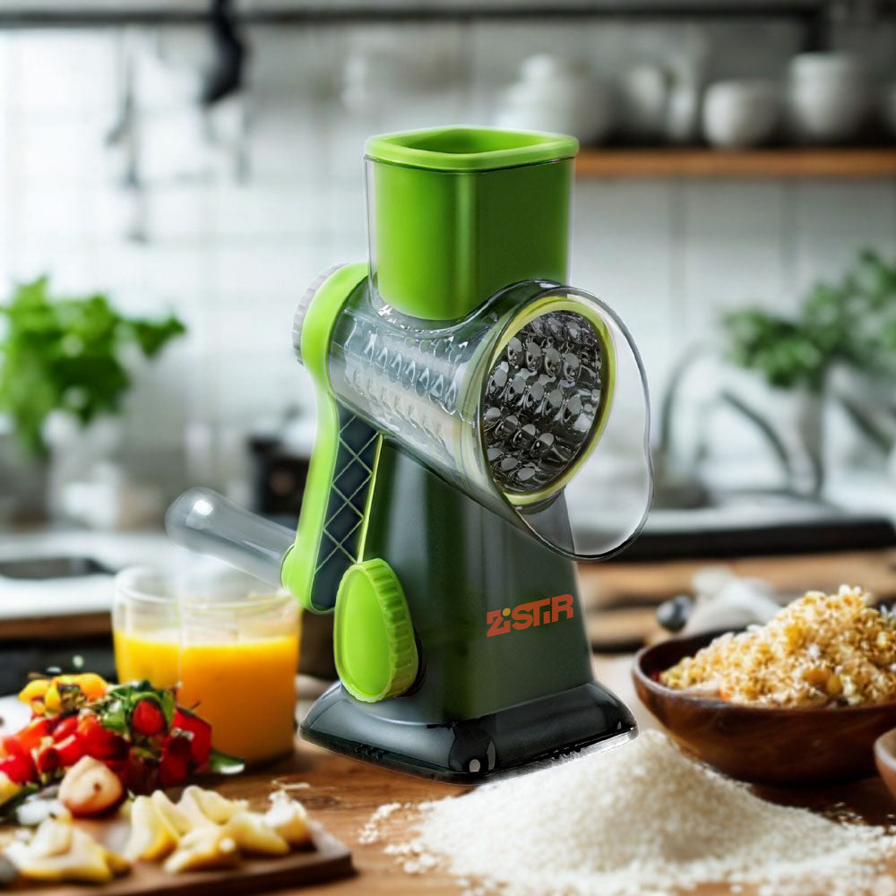 Zistir Rotary Cheese & Veggie Grater – with Free Brush & Peeler